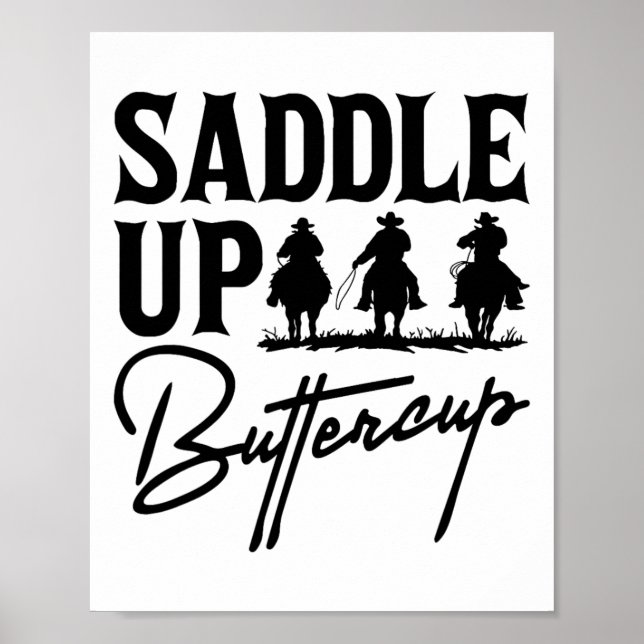 Poster Saddle ButterCup Cowboy Cowgirl Southern Wester (Frente)