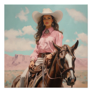 Póster Saddle Sonhos Feitos por Cowgirl Wall Art