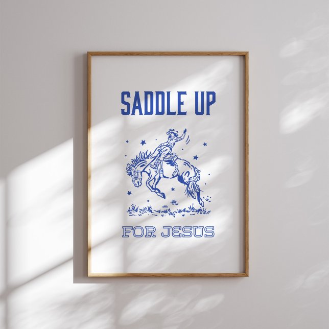 Poster Saddle Up for Jesus - Estilo Rodeo (Criador carregado)