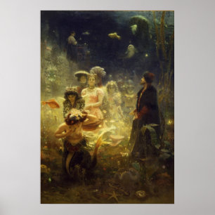 Poster Sadko no Reino Submarino Ilya Repin Mermaid
