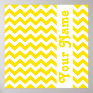 Póster Safari amarelo dourado Chevron com texto feito sob