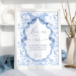 Poster Safari Animais Toile de Jo Chá de fraldas Mãe-Bar