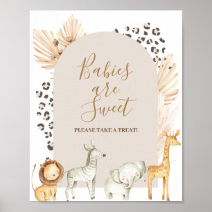 Poster Safari Animal Babies São Doces Por Favor Tome Um T