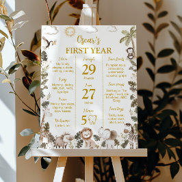 Poster Safari Animals Jungle 1st Birthday Milestone Sign
