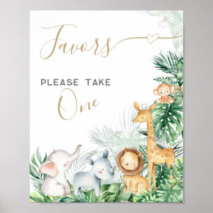 Poster Safari Bebê Chá de fraldas Favor doce