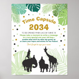 Póster Safari Birthday Time Capule Zoo