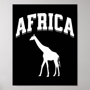 Poster Safari de Girafa na África Férias Suvenir Preppy A