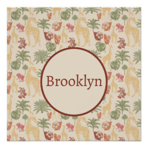 Póster Safari Giraffe & Palm Deixa O Enfermeiro