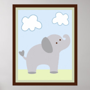 Poster Safari Jungle Elephant Wall Art Poster/Impressão