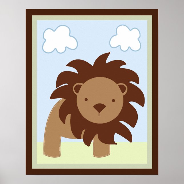 Póster Safari Jungle Lion Wall Art Poster/Impressão (Frente)