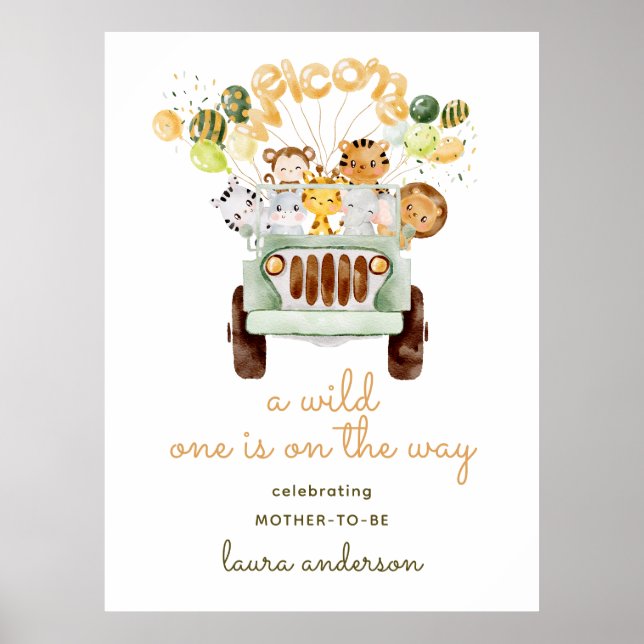 Poster Safari Jungle - Um Bem Querido Chá de Bebê (Frente)