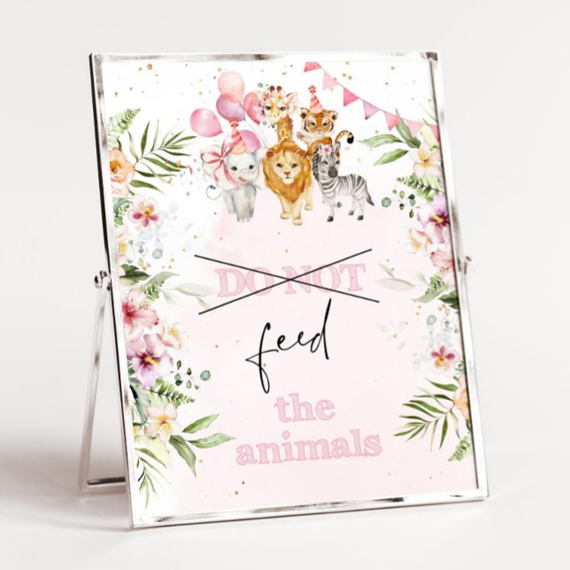 Poster Safari não alimenta o aniversário dos animais (Criador carregado)