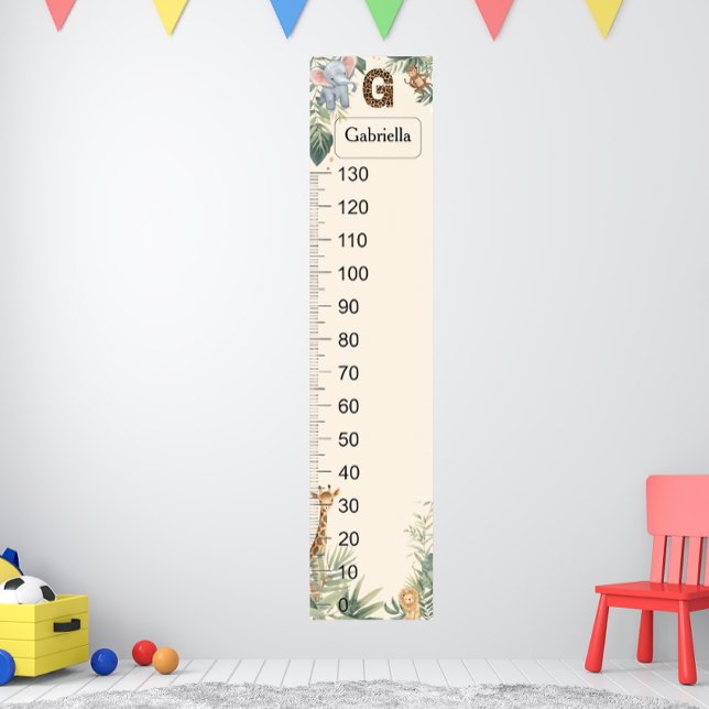 Poster Safari Personalized Name Monogram G Growth Chart (Criador carregado)