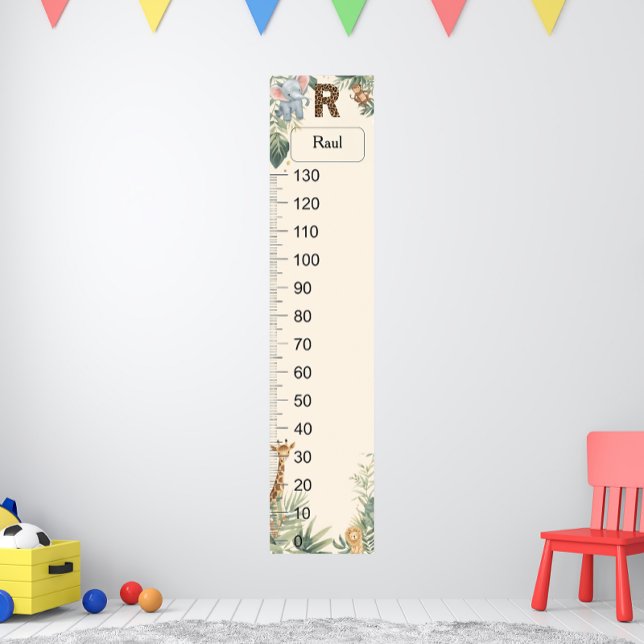 Poster Safari Personalized Name Monogram R Growth Chart (Criador carregado)