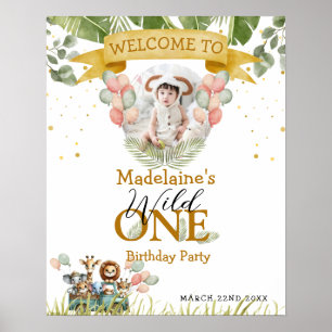 Poster Safari Photo Welcome Wild One Party
