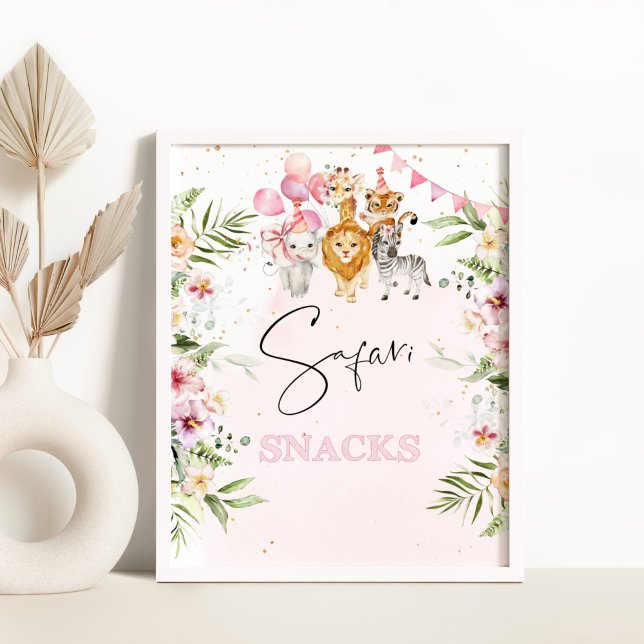 Poster Safari saboreia comida de aniversário (Criador carregado)