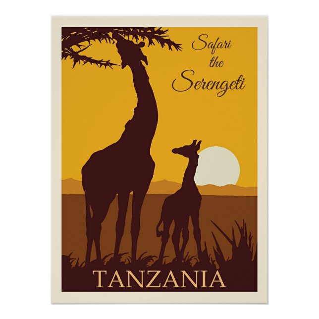 Póster Safari, Serengeti, Tanzânia, (Frente)