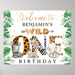 Poster Safari Wild primeiro aniversario Party