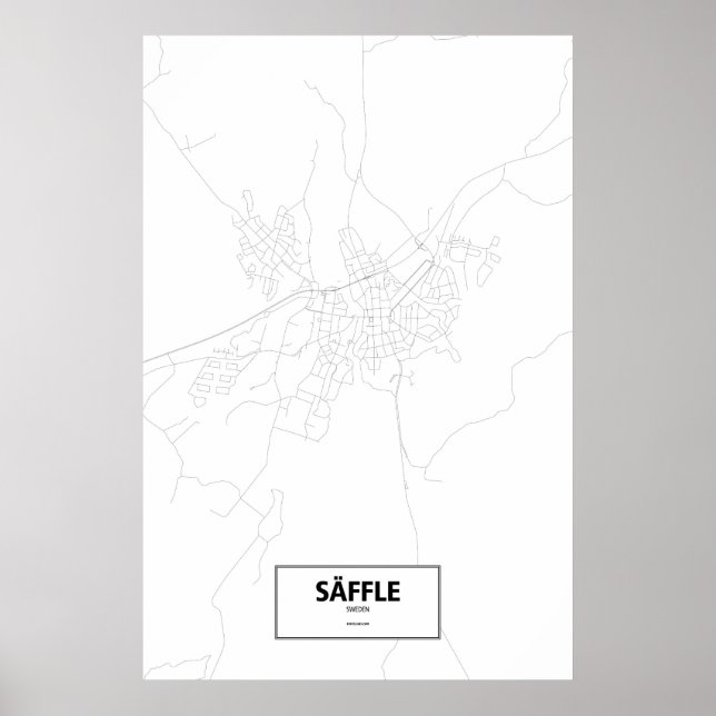 Póster Säffle, Suécia (preto no branco) (Frente)