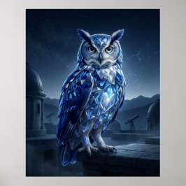 Poster Safira Coruja Noturna Celestial
