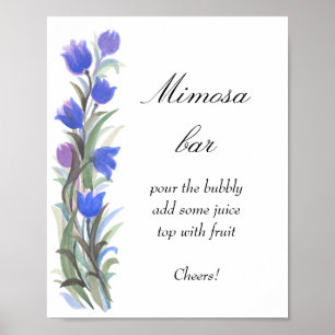 Poster Sage azul flores silvestres Mimosa bar