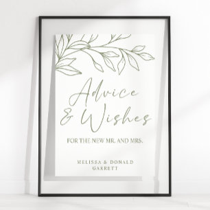 Poster Sage Boho Flor Simples Conselho de Casamento e Des