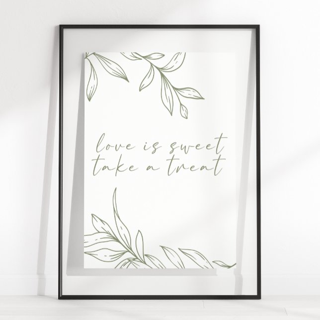 Poster Sage Boho Flower Simple Weding Love Is Sweet (Criador carregado)