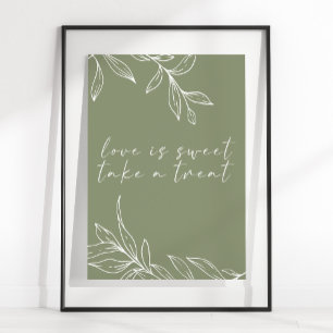 Poster Sage Boho Flower Weding Love Is Sweet