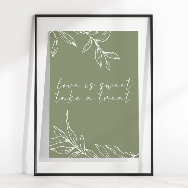 Poster Sage Boho Flower Weding Love Is Sweet (Criador carregado)