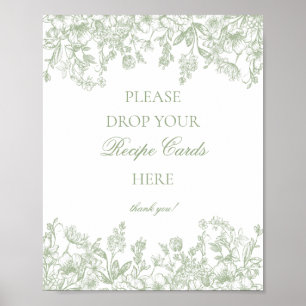 Poster Sage Chinoiserie Vintage Floral Compartilhe uma Re