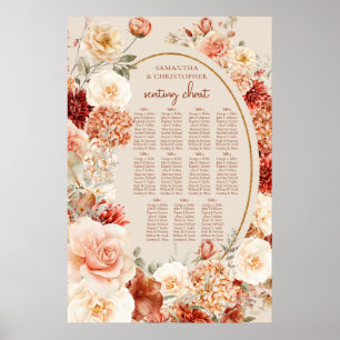 Poster Sage de esfregão de marfim floral enferrujado de o