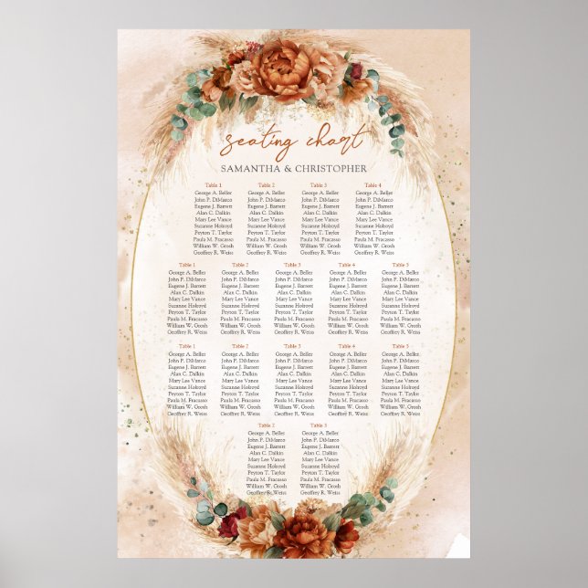 Poster Sage floral de eucalipto popular de terracotta bur (Frente)