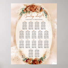 Poster Sage floral de eucalipto popular de terracotta bur