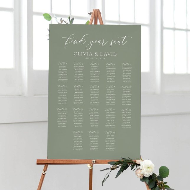 Poster Sage Green 18 Mesas Encontre seu gráfico de assent (Criador carregado)