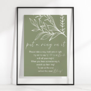 Poster Sage Green Boho Flowers Colocou Um Anel No Jogo