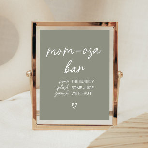 Poster Sage Green Boho Minimalista Mãe Bar Osa