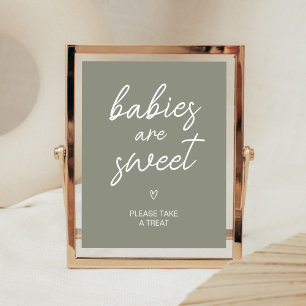 Poster Sage Green Boho Os Bebês Minimalistas São Doces