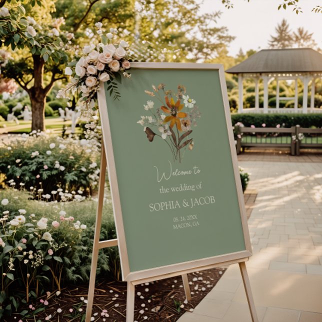 Poster Sage Green Boho Sinal de Boho Bem-vindo (Criador carregado)