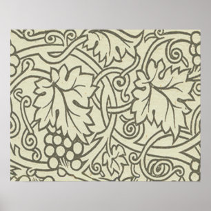 Poster Sage Green Grapevile William Morris Pattern