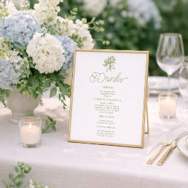 Poster Sage Green Hydrangea Drinks Menu Table Sign