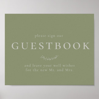 Poster Sage Green Leaves e Berries - Sinal de Guestbook