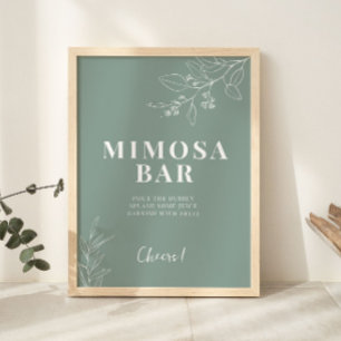 Poster Sage Green Mimosa - Sinal de Casamento do Bar
