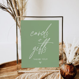 Poster Sage Green Minimalist Cards & Gifts Sign