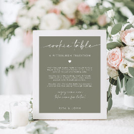 Poster Sage Green Modern Cookie Mesa Sinal de Casamento