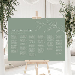 Poster Sage Green Olive Leaf Casamento Alfabético