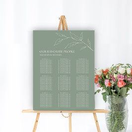 Poster Sage Green Olive Leaf Weding 9 Mesa Seating