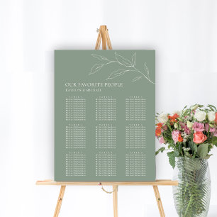 Poster Sage Green Olive Leaf Weding 9 Mesa Seating