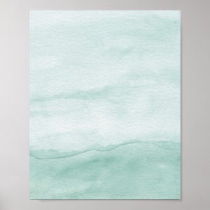 Poster Sage Green Ombre Watercolor Abstrato