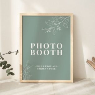 Poster Sage Green Photo Booth Wedding Sign