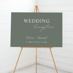 Poster Sage Green Recepção de casamento - Sinal de boas-v